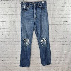 Abercrombie & Fitch Distressed High Rise Straight Jeans 29/8